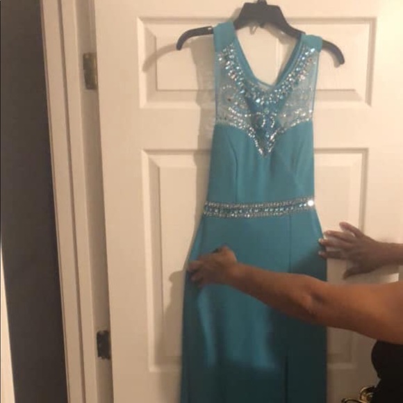 Teal Prom Dress - Picture 2 of 3